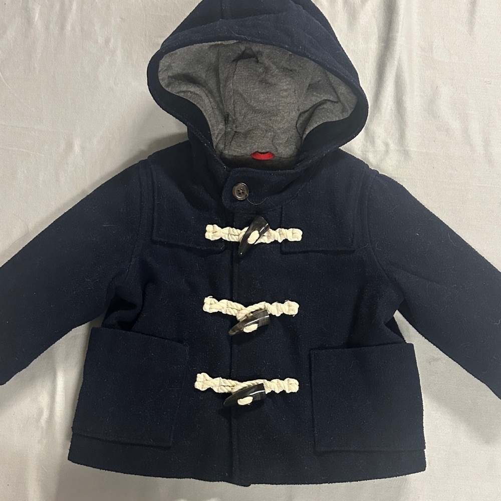 ⭐️ GAP Navy Wool/Rayon blend Kids Pea Coat with Toggle Details